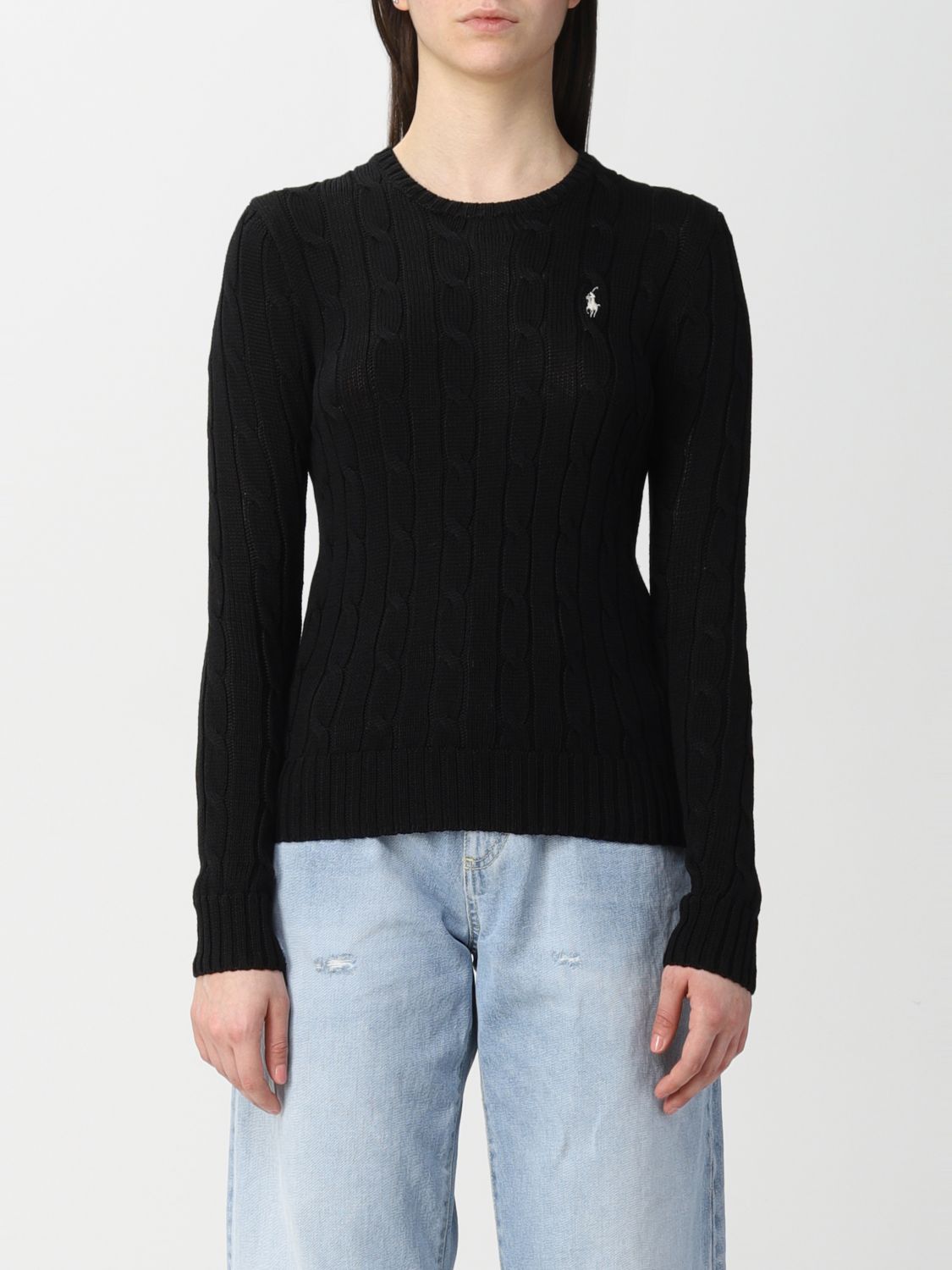 Polo Ralph Lauren Cable Sweater In Black