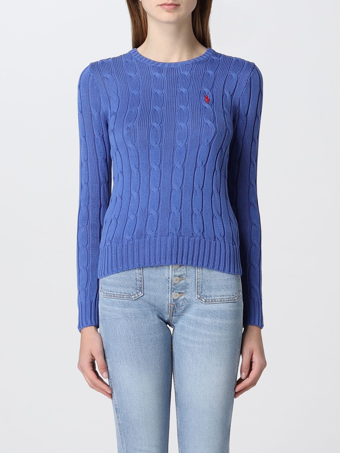 Polo Ralph Lauren Cable Sweater In Blue 1