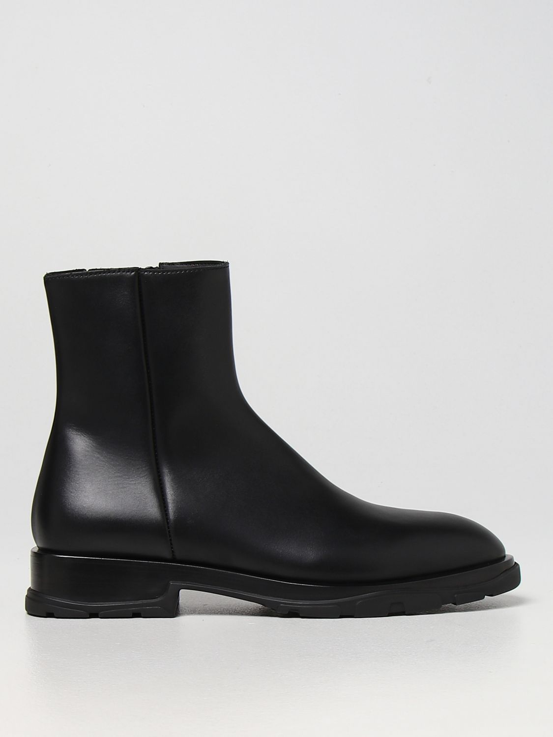 Alexander Mcqueen Calfskin Ankle Boots In Black | ModeSens