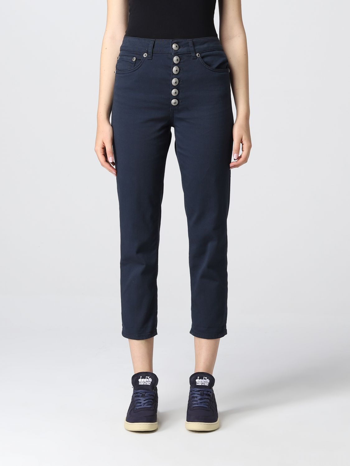 DONDUP CROPPED JEANS IN COTTON DENIM,C74149239