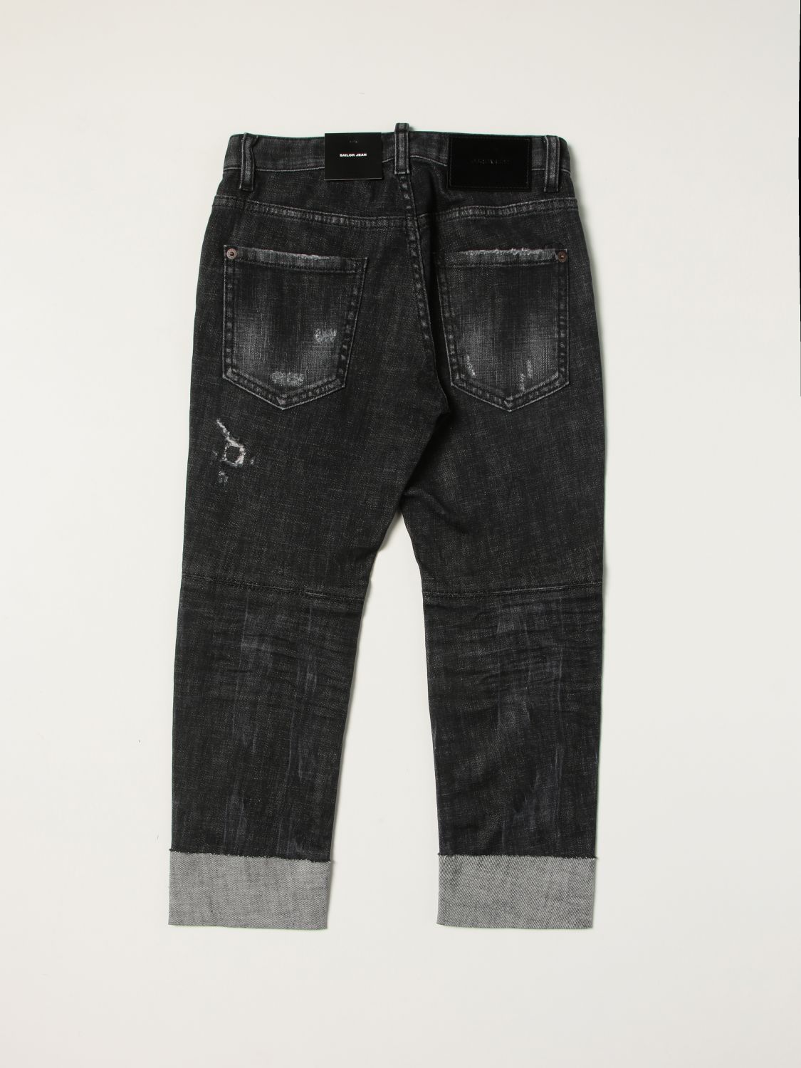 Jeans Dsquared2 Junior: Jeans a 5 tasche Dsquared2 Junior con logo grigio 2