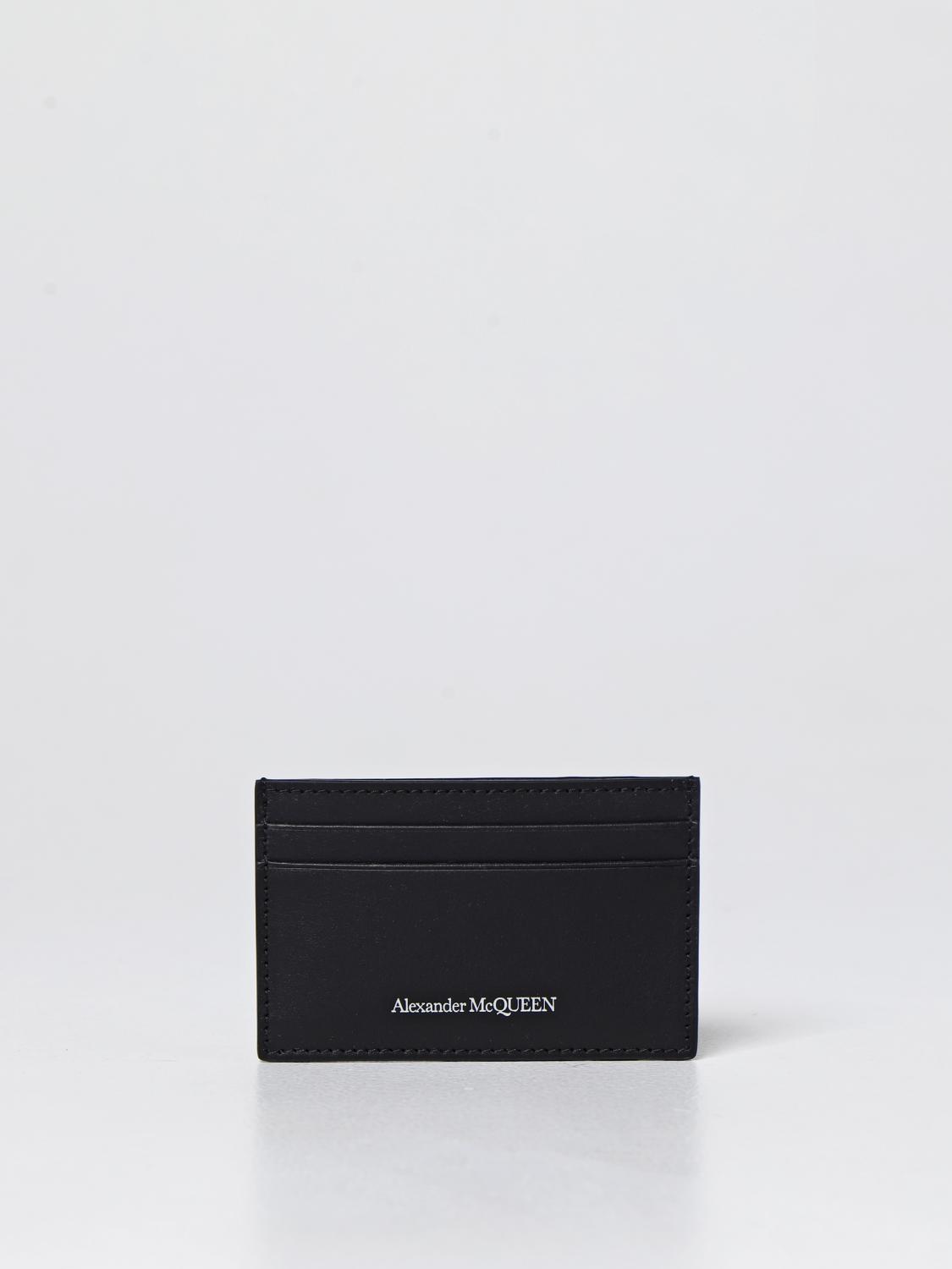 ALEXANDER MCQUEEN: Portacarte di credito in pelle - Nero | Portafoglio  Alexander Mcqueen 6021441XI0Y GIGLIO.COM