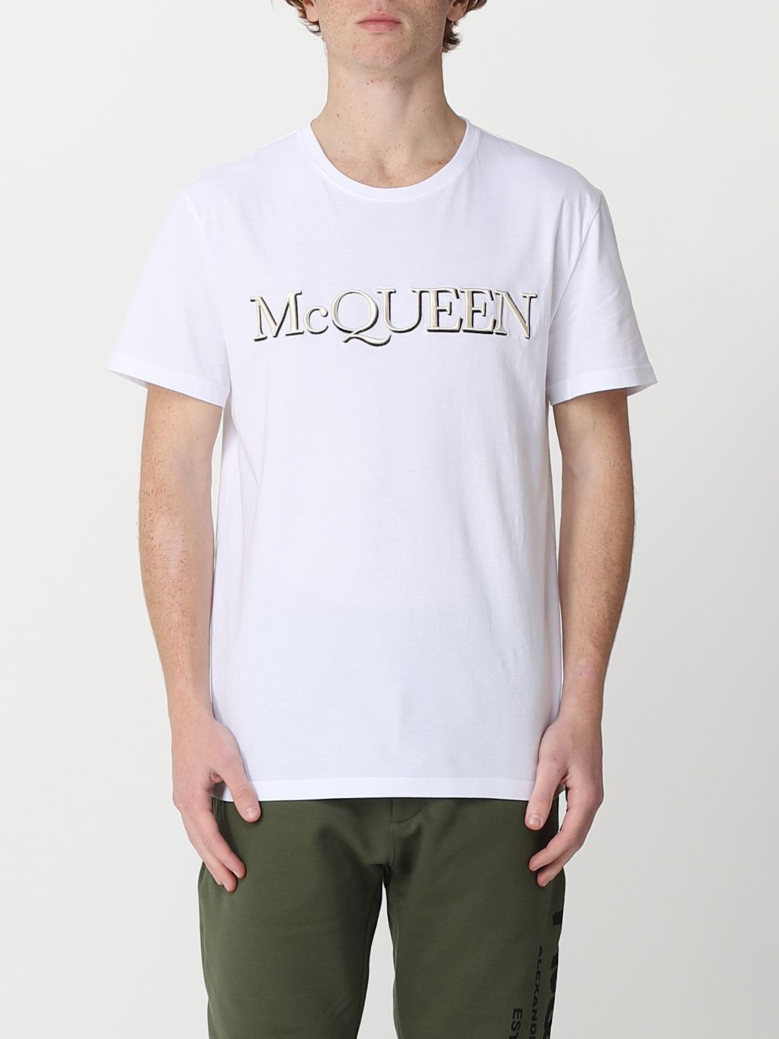 ALEXANDER MCQUEEN: t-shirt with logo - White | Alexander Mcqueen t ...