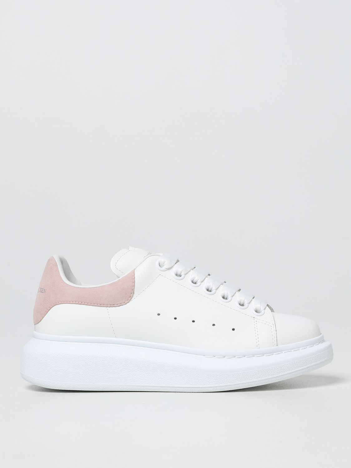 Alexander McQueen women's leather/mesh sneakers beige/pink