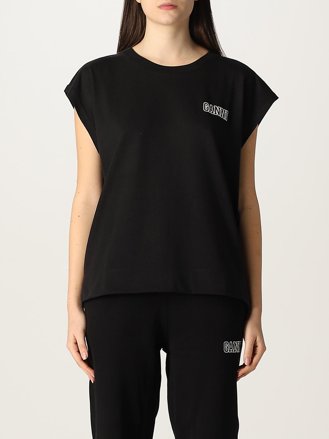 ganni t shirt black
