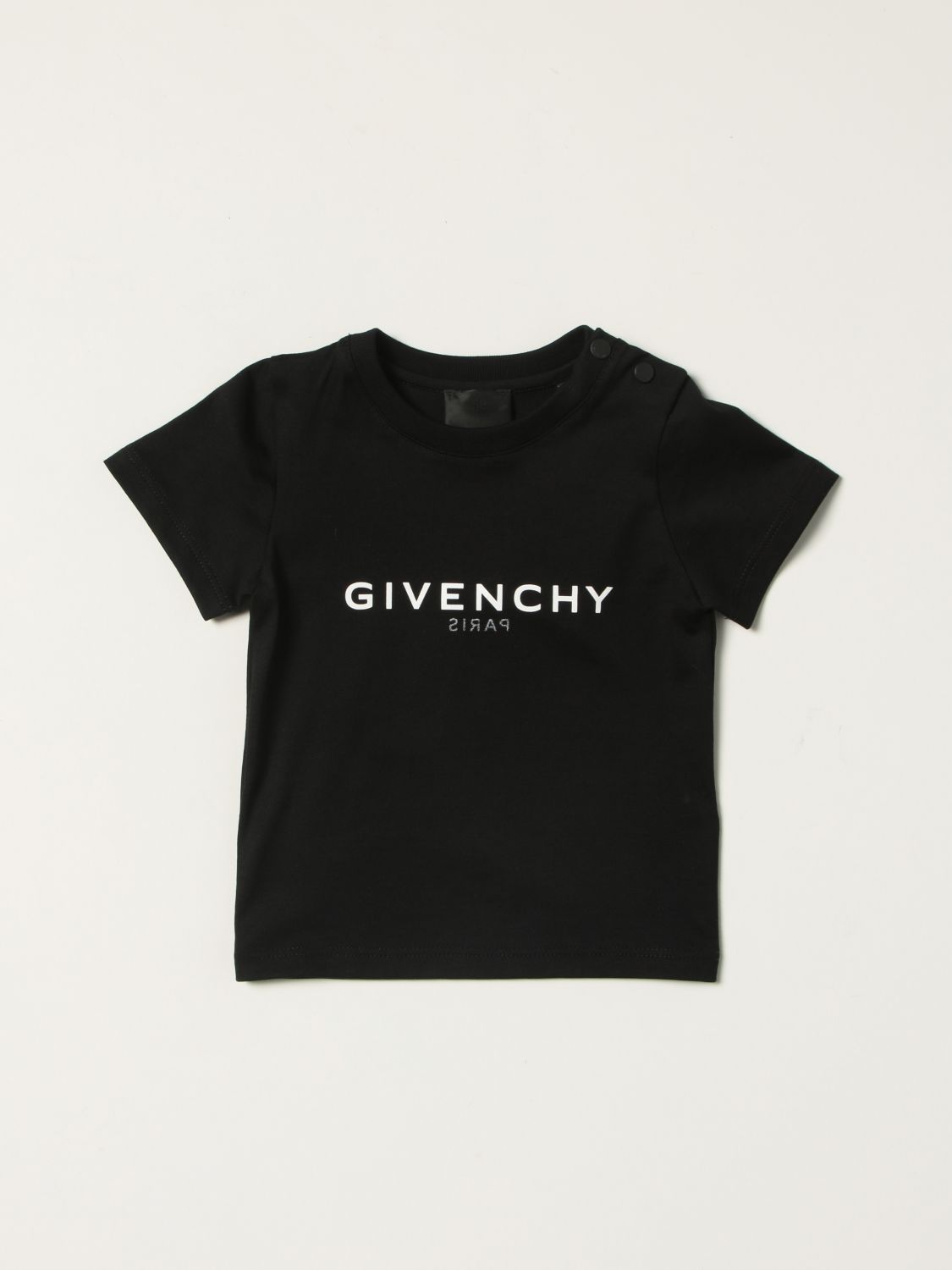 GIVENCHY: cotton t-shirt with logo - Black | Givenchy t-shirt H05204 ...