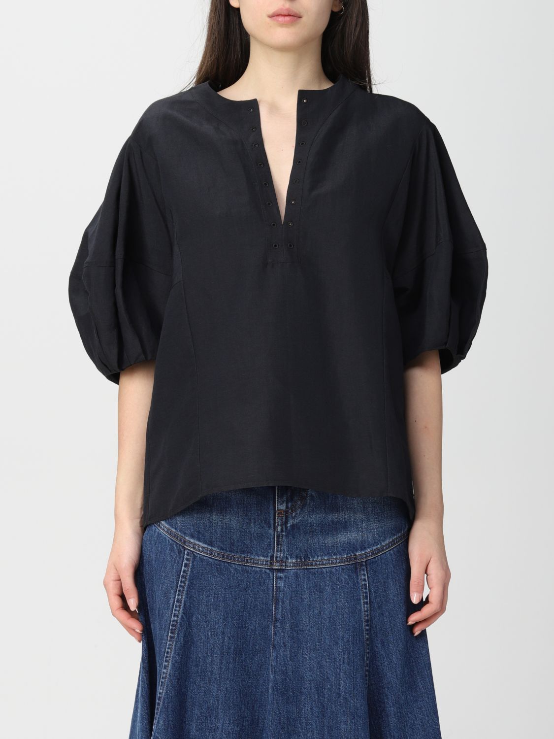 CHLOÉ: Shirt women ChloÉ - Black | Chloé top C22SHT05033 online at ...
