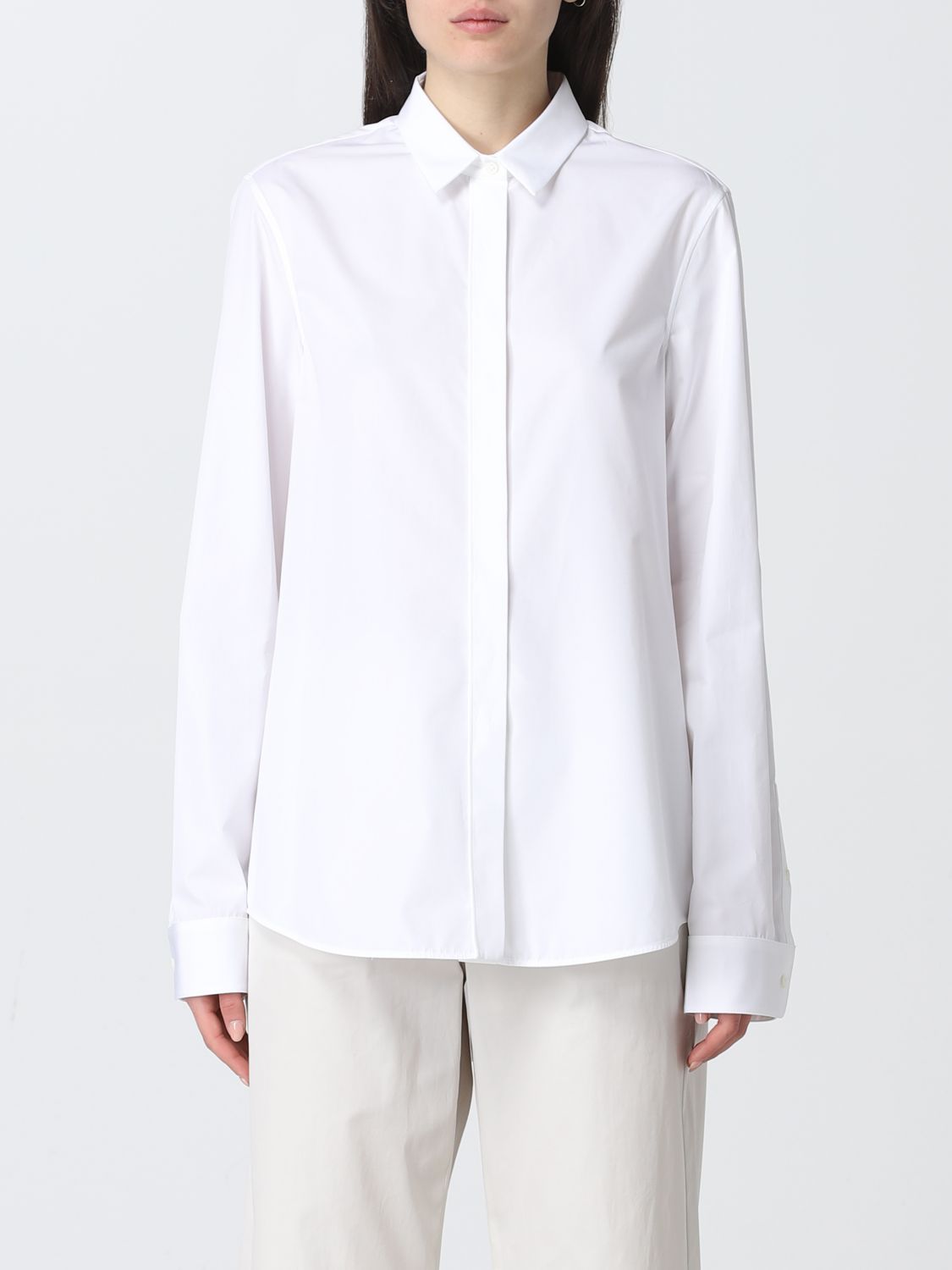 JIL SANDER: cotton poplin shirt - White | Jil Sander shirt ...