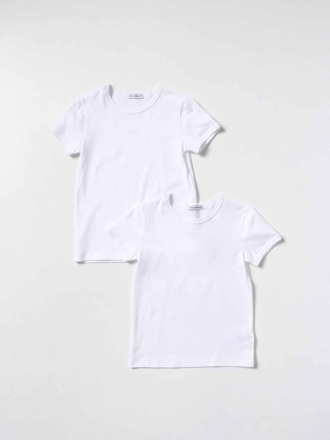 Dolce & Gabbana Kids' Set Of 2  Basic T-shirts In White