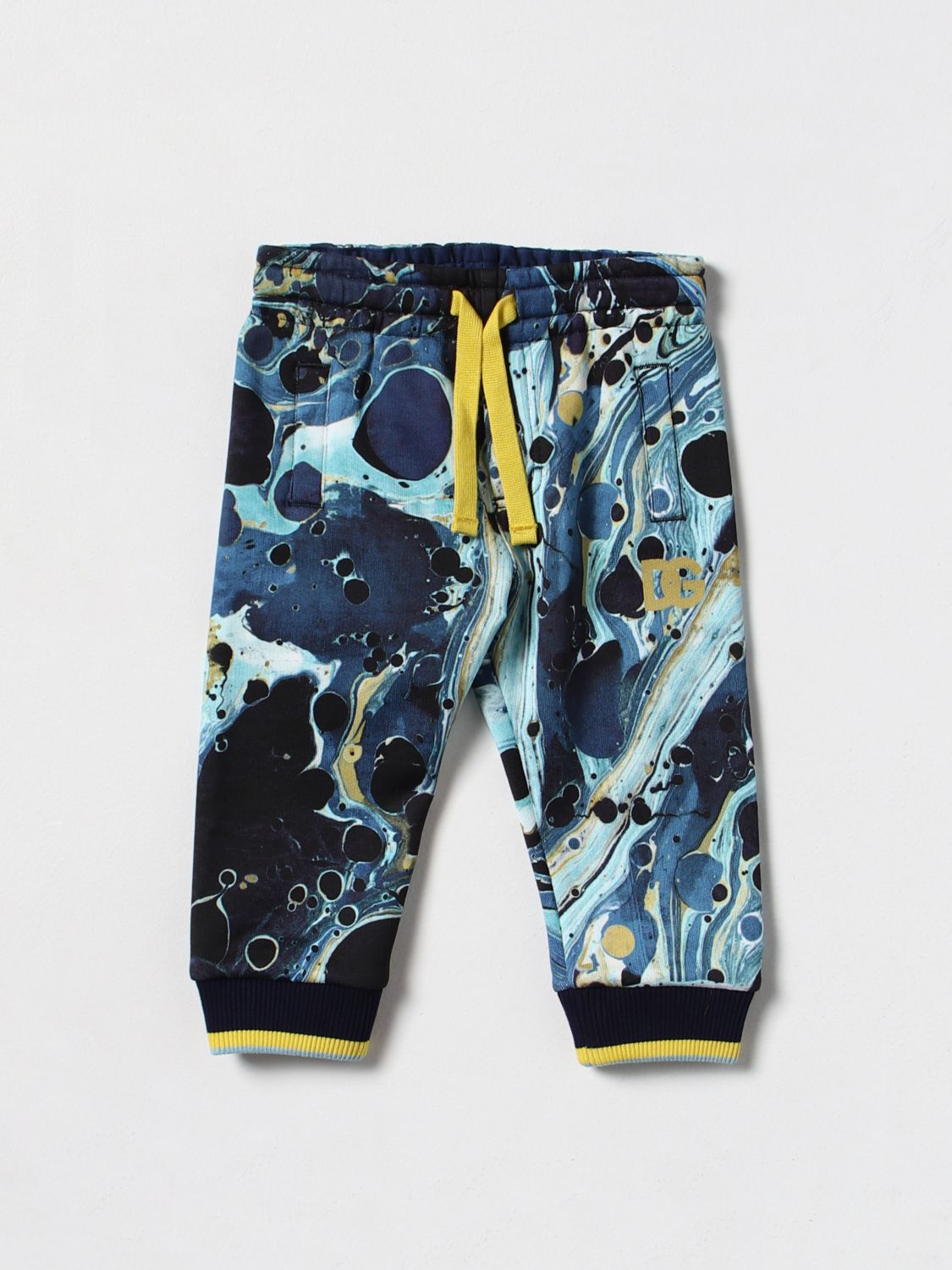 Dolce & Gabbana Babies' Jogging Pants With Graphic Print In Blue