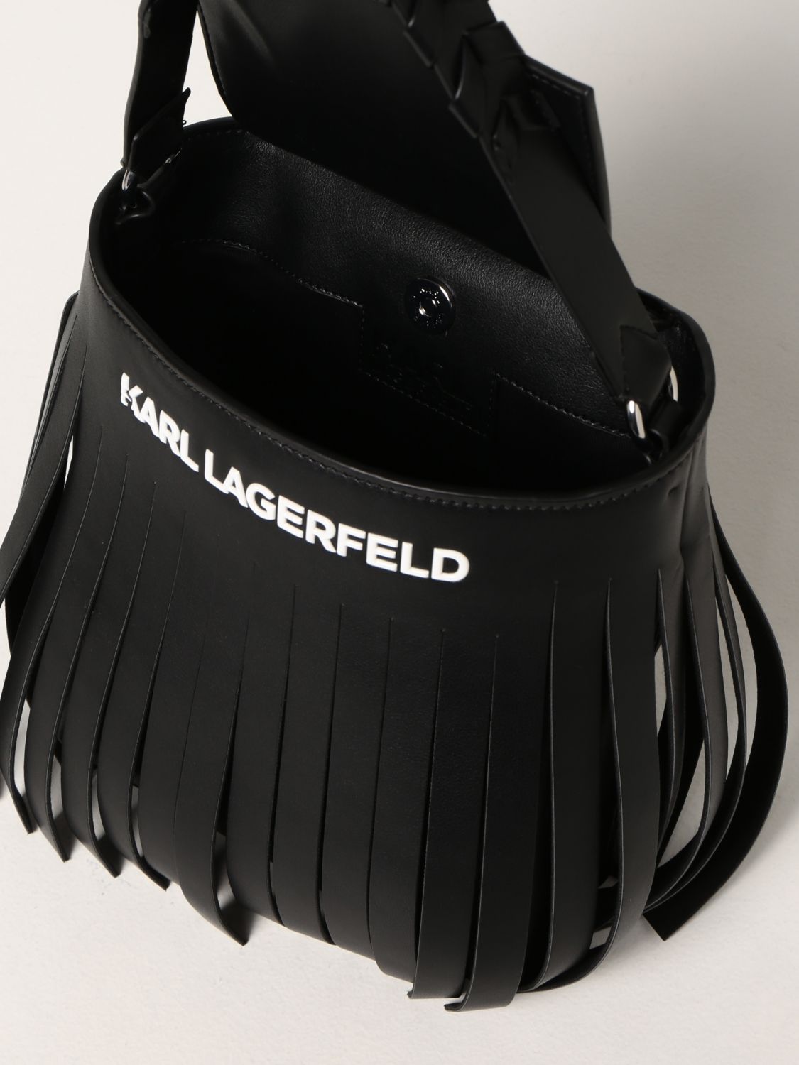 Mini bag Karl Lagerfeld: Karl Lagerfeld bag in synthetic leather with fringes black 3