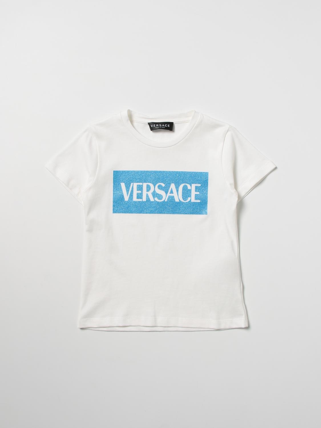 Young Versace Kids' Versace Young Logo T-shirt In Sky