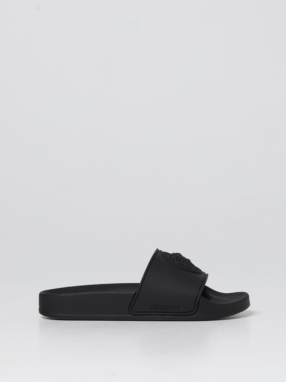 Scarpe Young Versace: Sandalo slide Versace Young in gomma nero 1