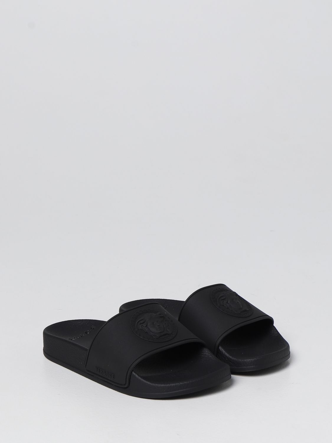 Scarpe Young Versace: Sandalo slide Versace Young in gomma nero 2