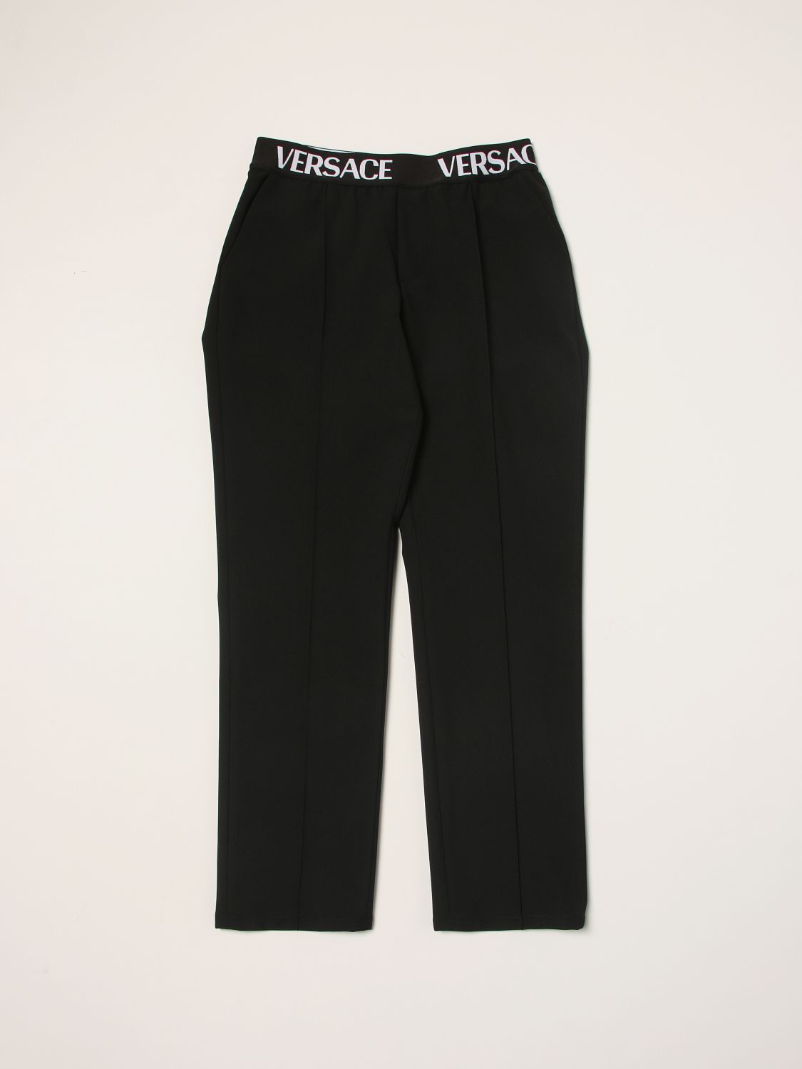 Pantalone Young Versace: Pantalone Versace Young con logo Medusa nero 1