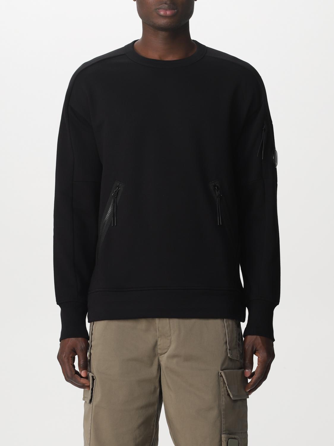 C.P. COMPANY: Sweatshirt in cotton with lens - Black | C.p. Company ...