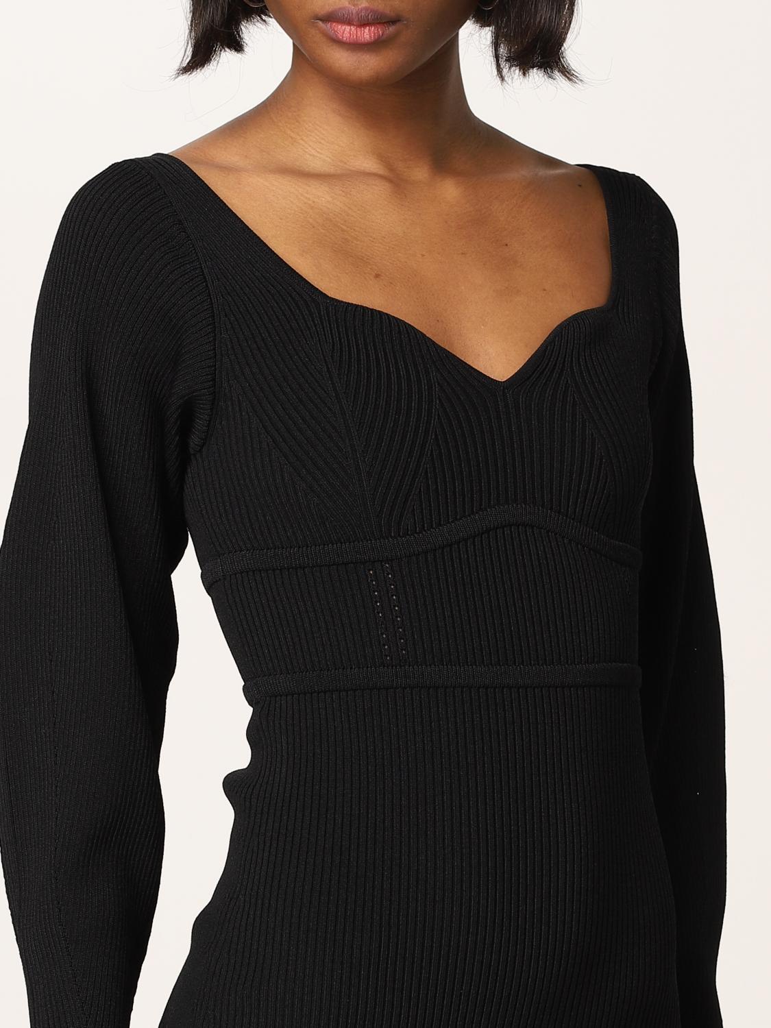 SELF-PORTRAIT: ribbed knit midi dress 