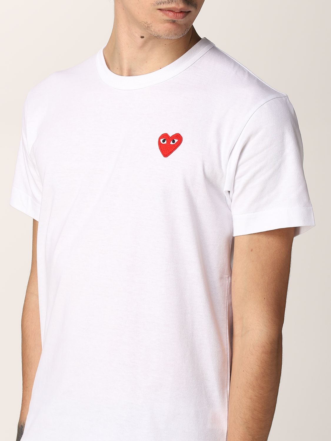 COMME DES GARCONS PLAY: Tシャツ メンズ - ホワイト | Tシャツ Comme Des Garcons Play  P1T108 GIGLIO.COM