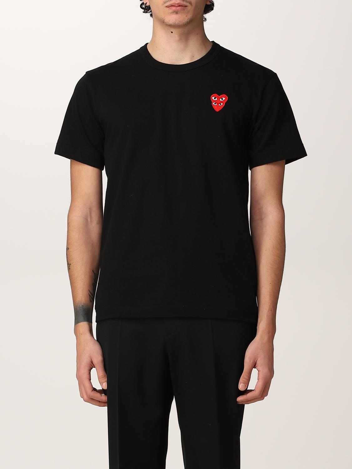 COMME DES GARCONS PLAY: t-shirt for man - Black | Comme Des