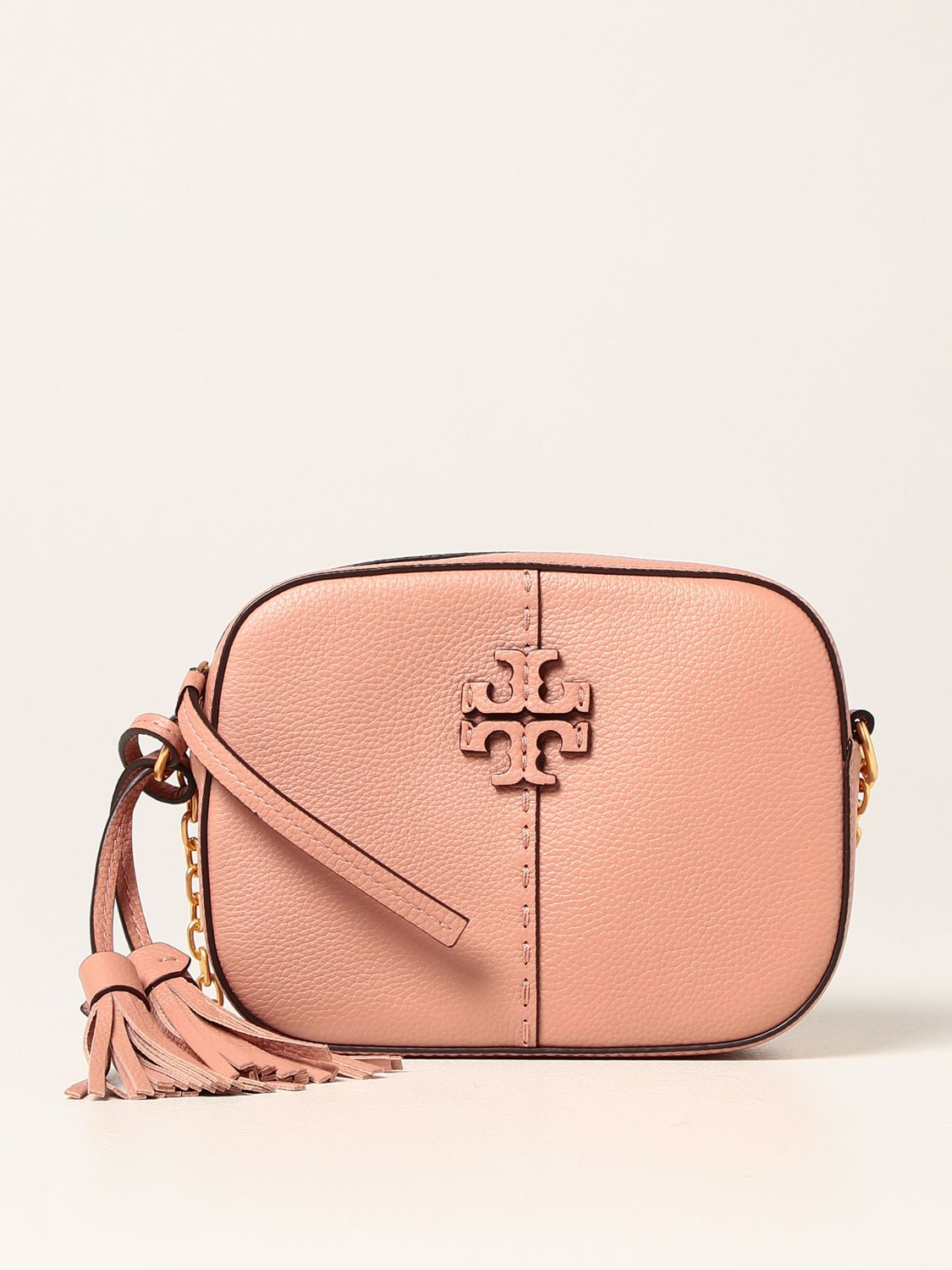 TORY BURCH: bag in textured leather - Pink | Tory Burch crossbody bags 64447  online on 