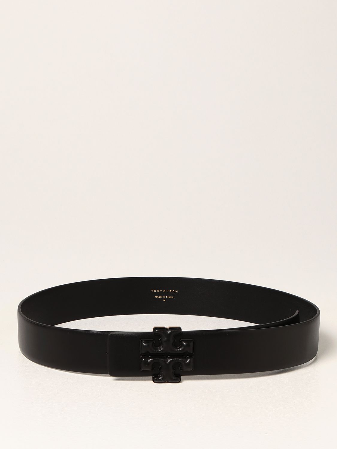 Tory Burch Eleanor Leather Belt In Black | ModeSens