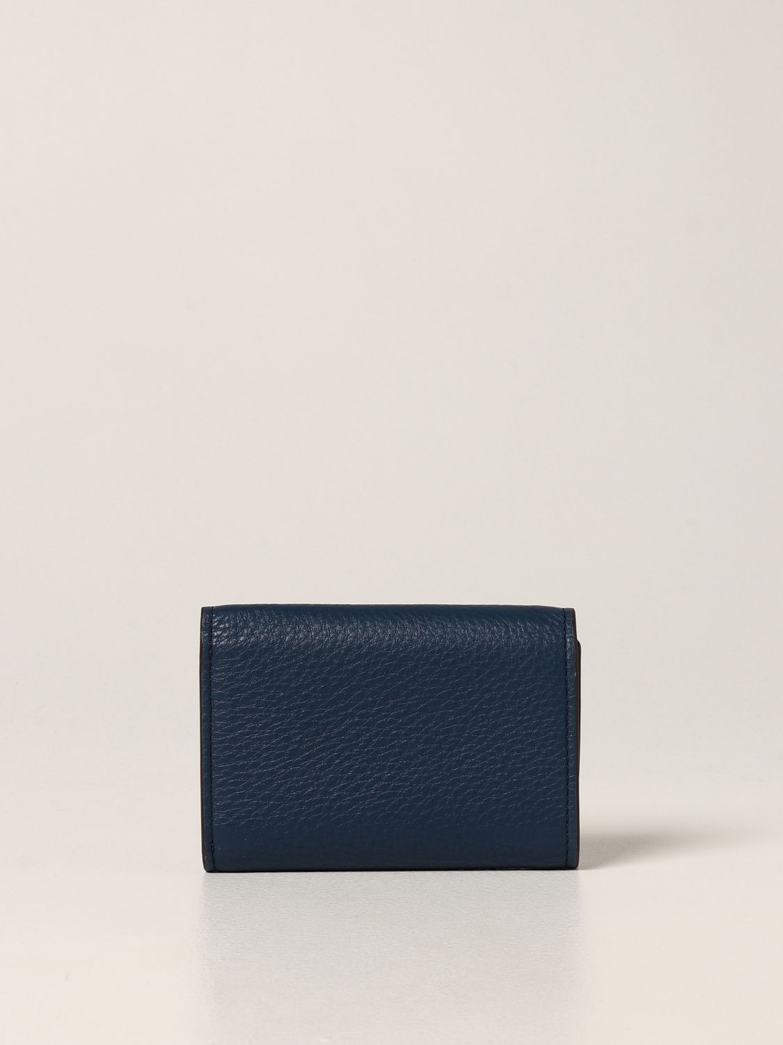 Blue Textured Wallet with Brown Interior – Sazingg
