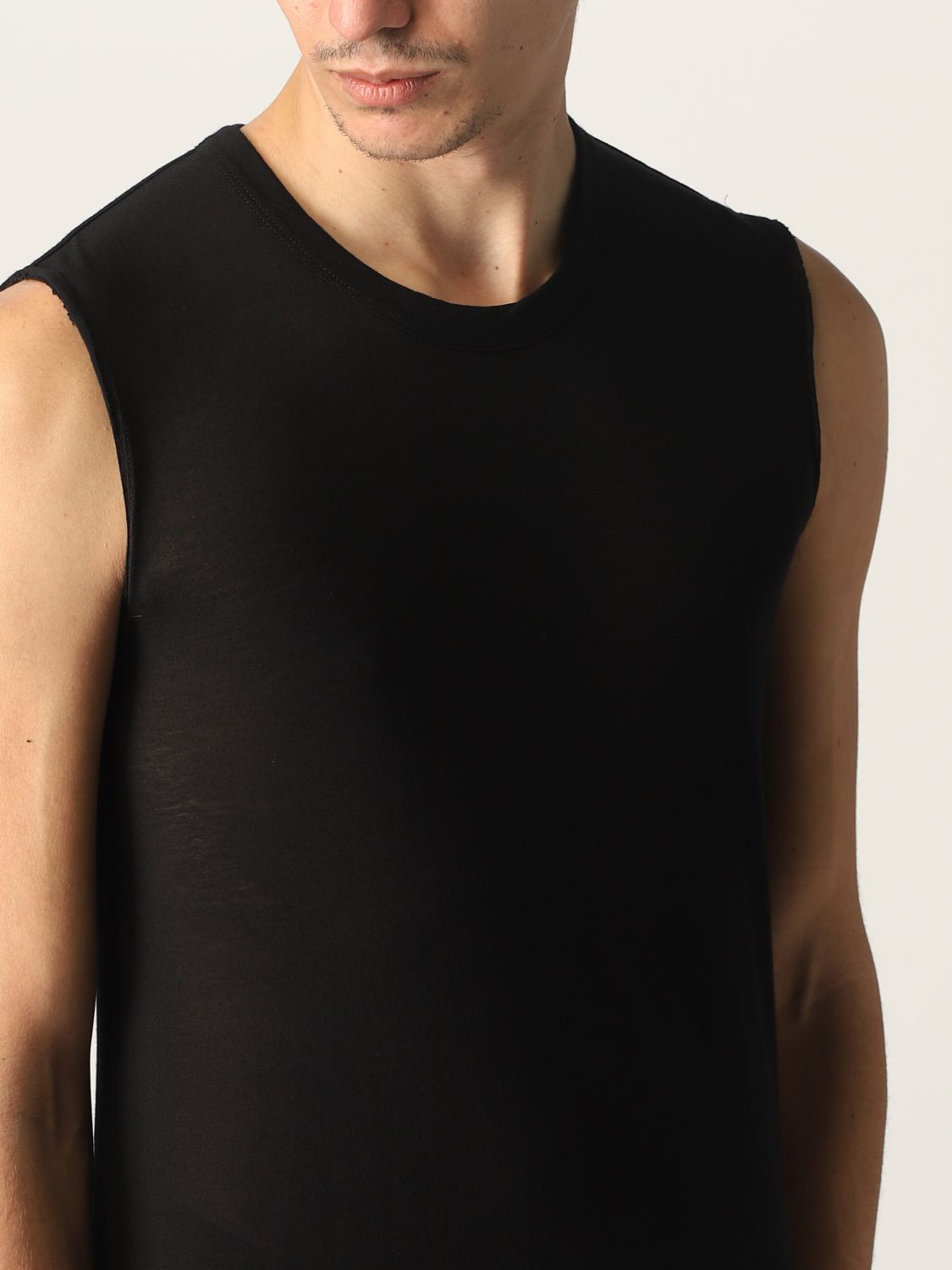 T-shirt Rick Owens: Rick Owens long tank top in viscose and silk black 5