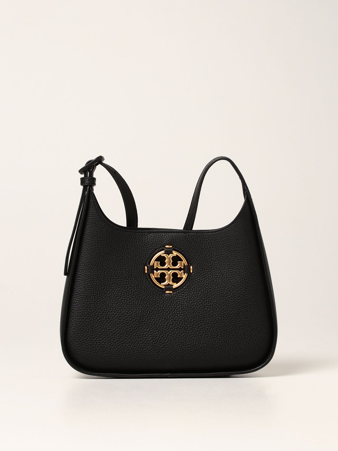 Tory Burch Miller Small Bag In Grained Leather In Black | ModeSens