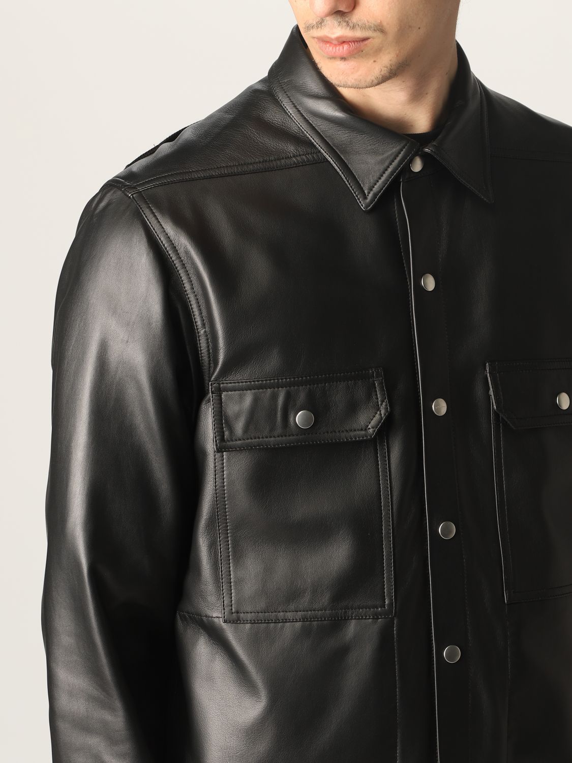 Jacket Rick Owens: Rick Owens jacket in calfskin black 5