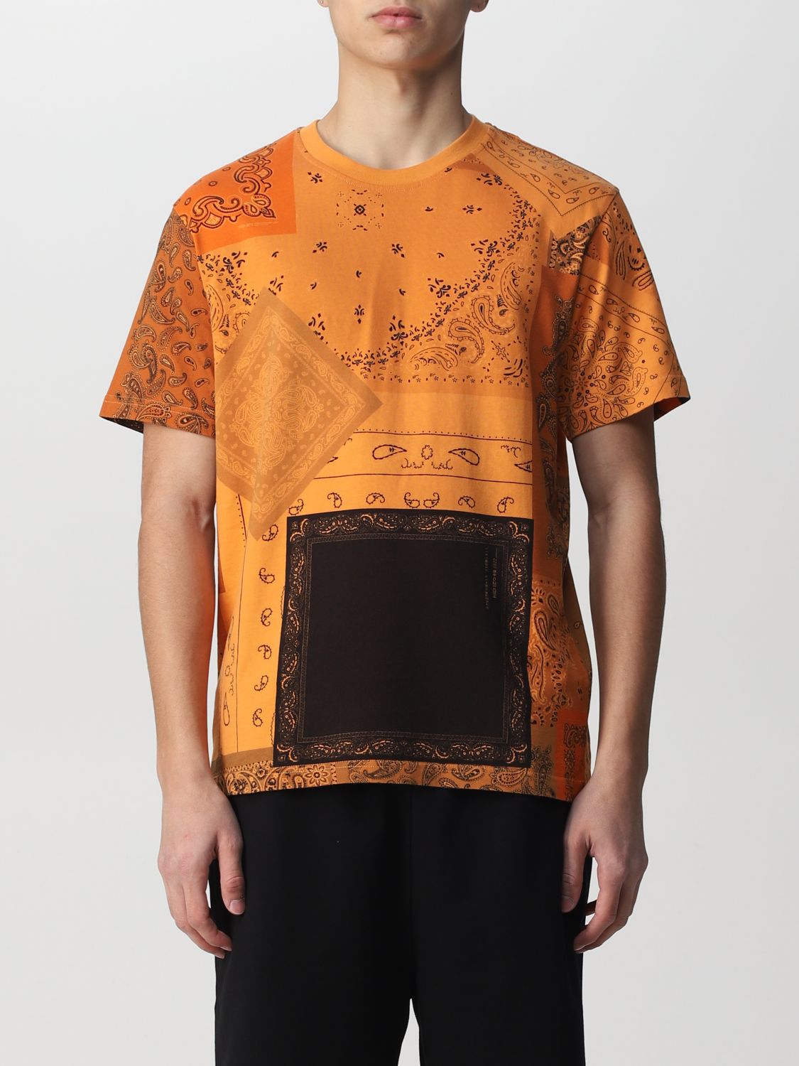 KENZO: cotton T-shirt with bandana print - Orange | T-Shirt Kenzo 