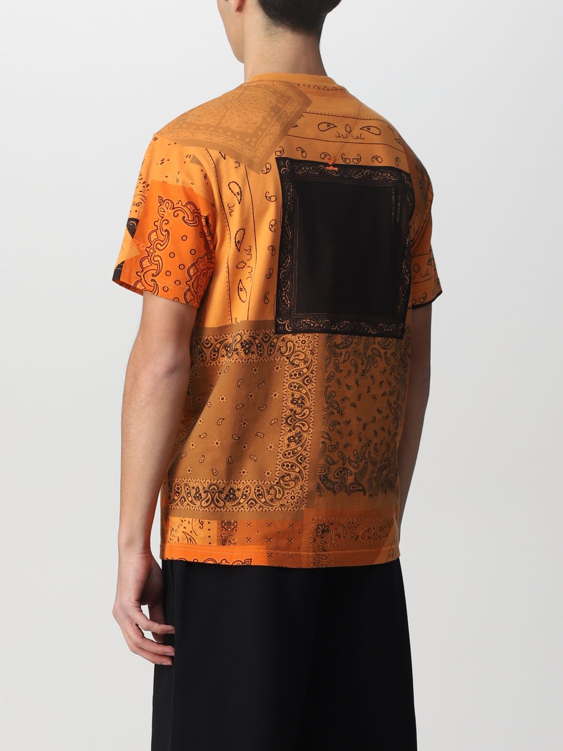 KENZO: cotton T-shirt with bandana print - Orange | T-Shirt Kenzo 