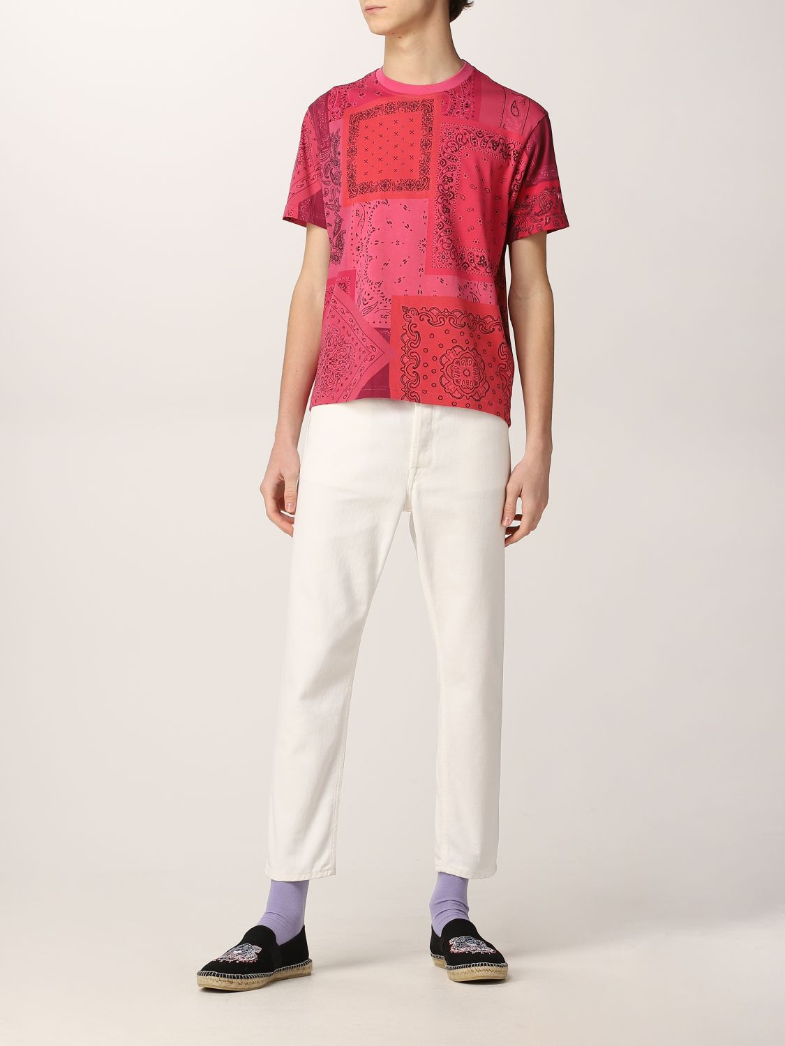 T-shirt Kenzo: T-shirt Kenzo in cotone con stampa bandana rosa 2