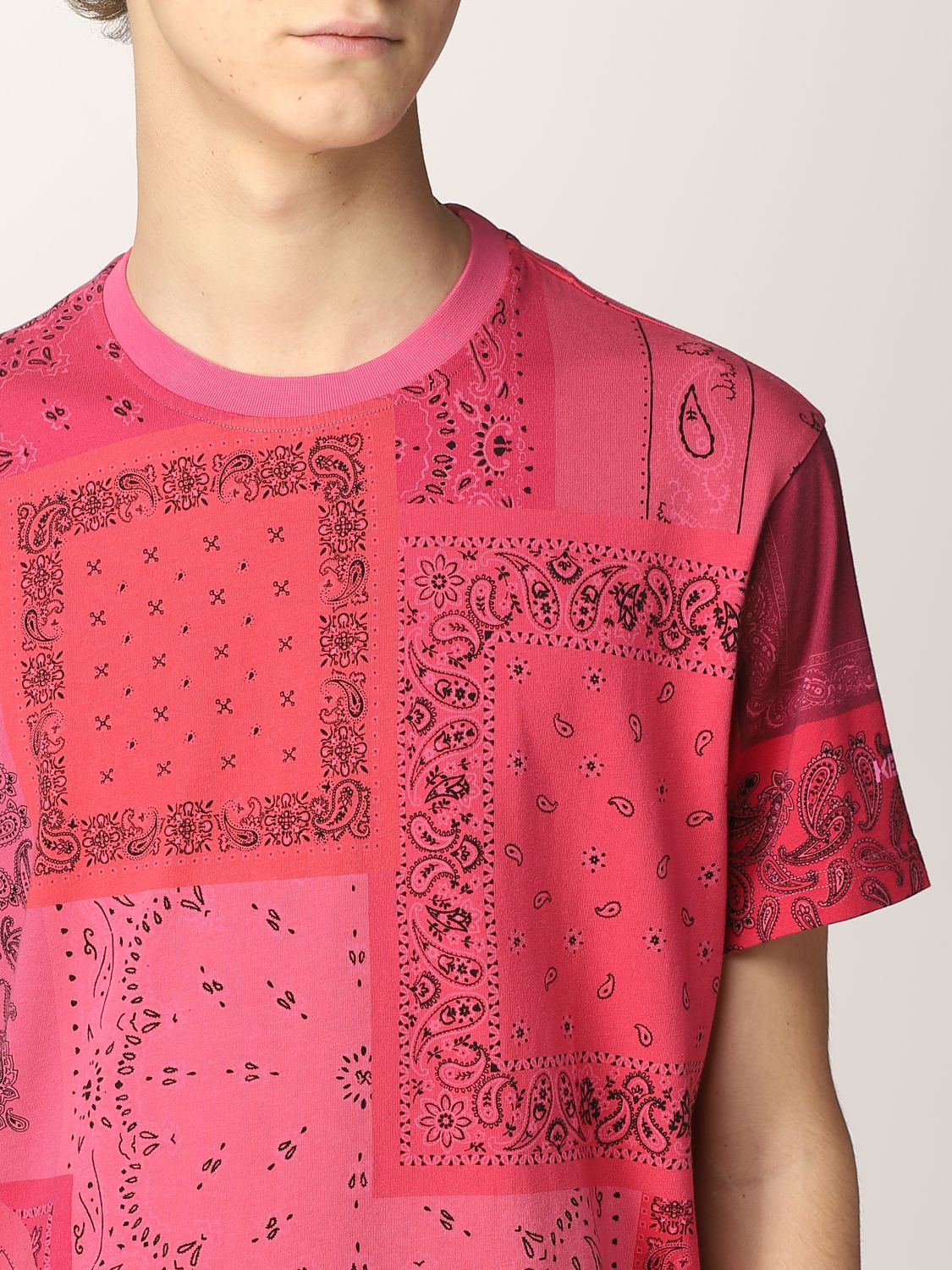 T-shirt Kenzo: T-shirt Kenzo in cotone con stampa bandana rosa 4