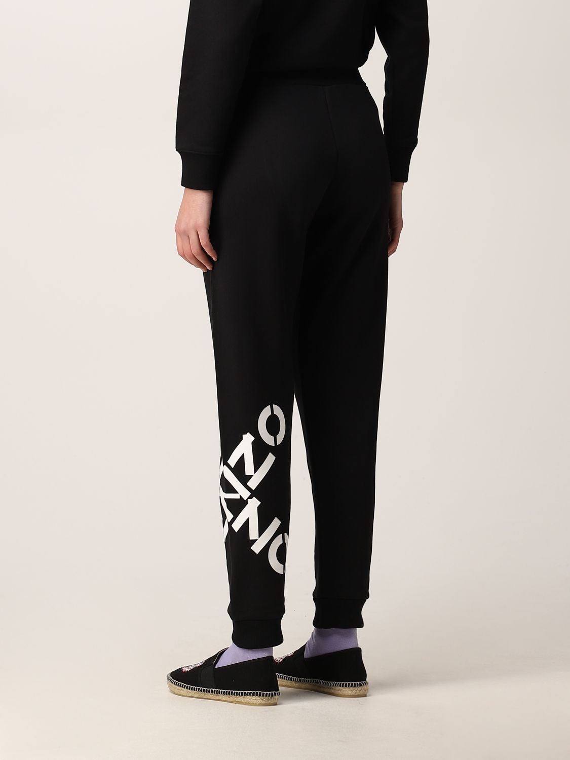 Pantalone Kenzo: Pantalone jogging Kenzo in cotone con logo nero 3
