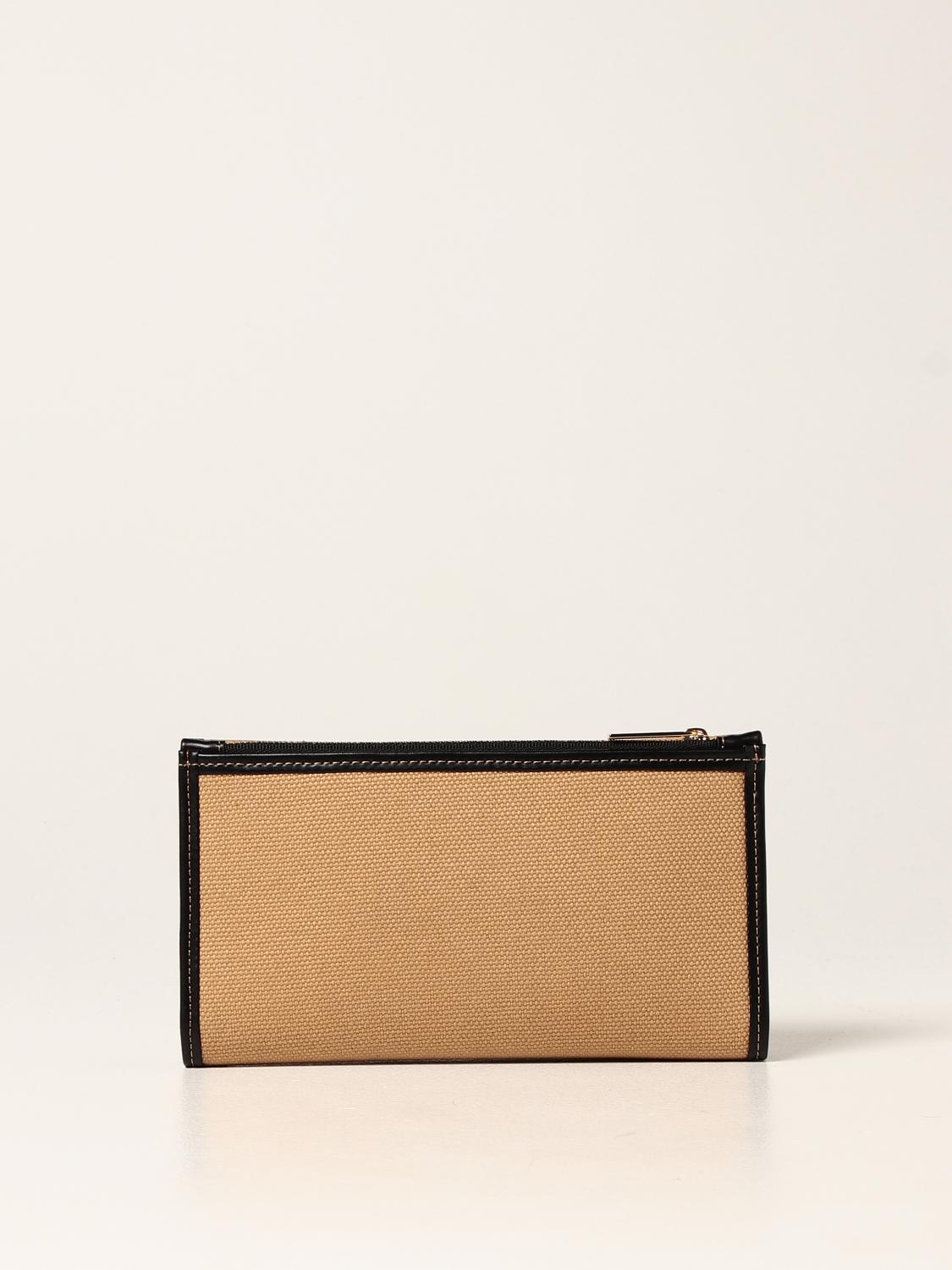 ELISABETTA FRANCHI: Portafoglio Elisabetta in canvas e pelle sintetica -  Cammello | Portafoglio Elisabetta Franchi PF01A GIGLIO.COM