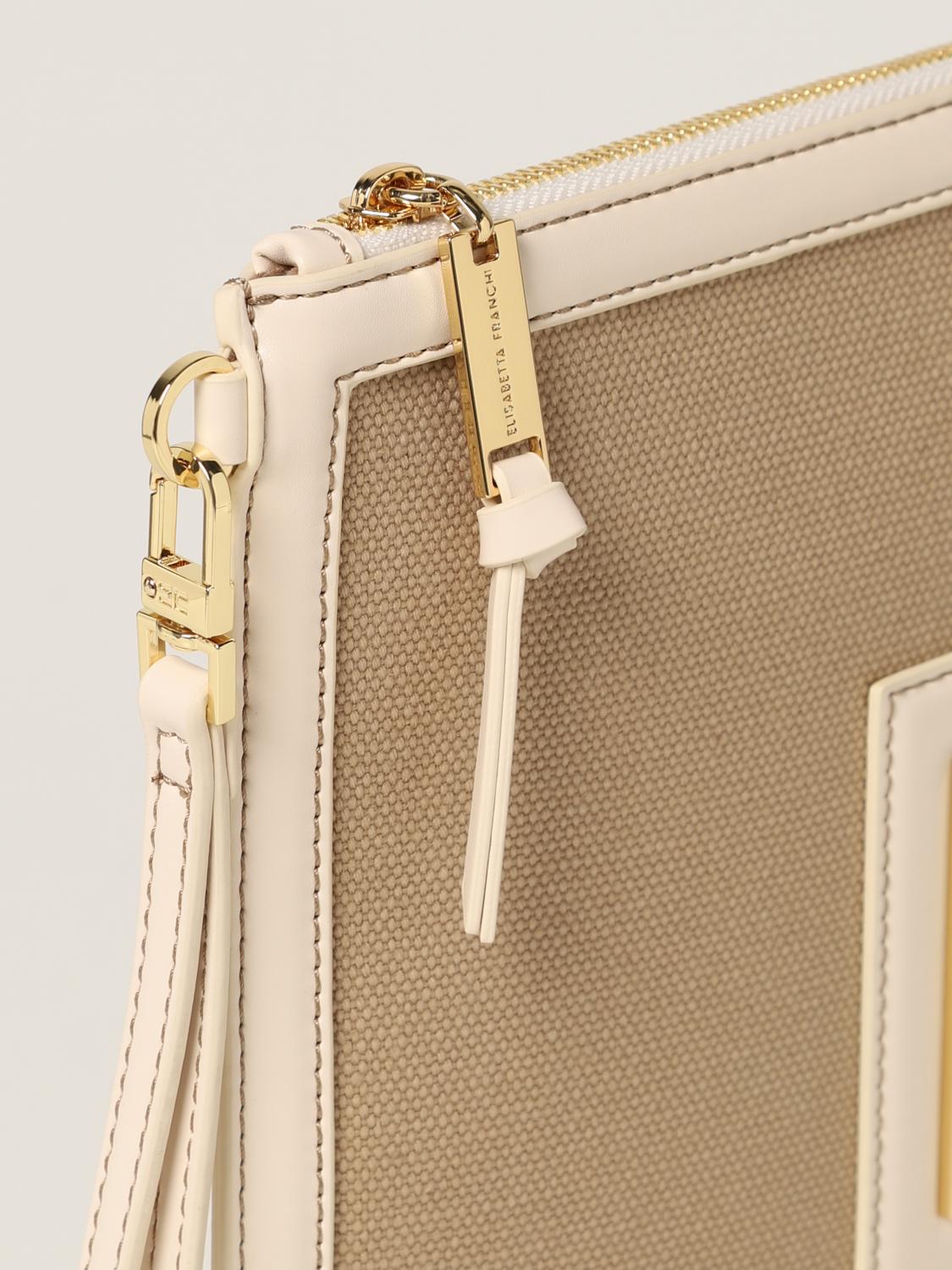 Elisabetta Franchi Borsa Pochette Elisabetta Franchi da Donna Beige  BS45A21E2 | facilesaldi.com