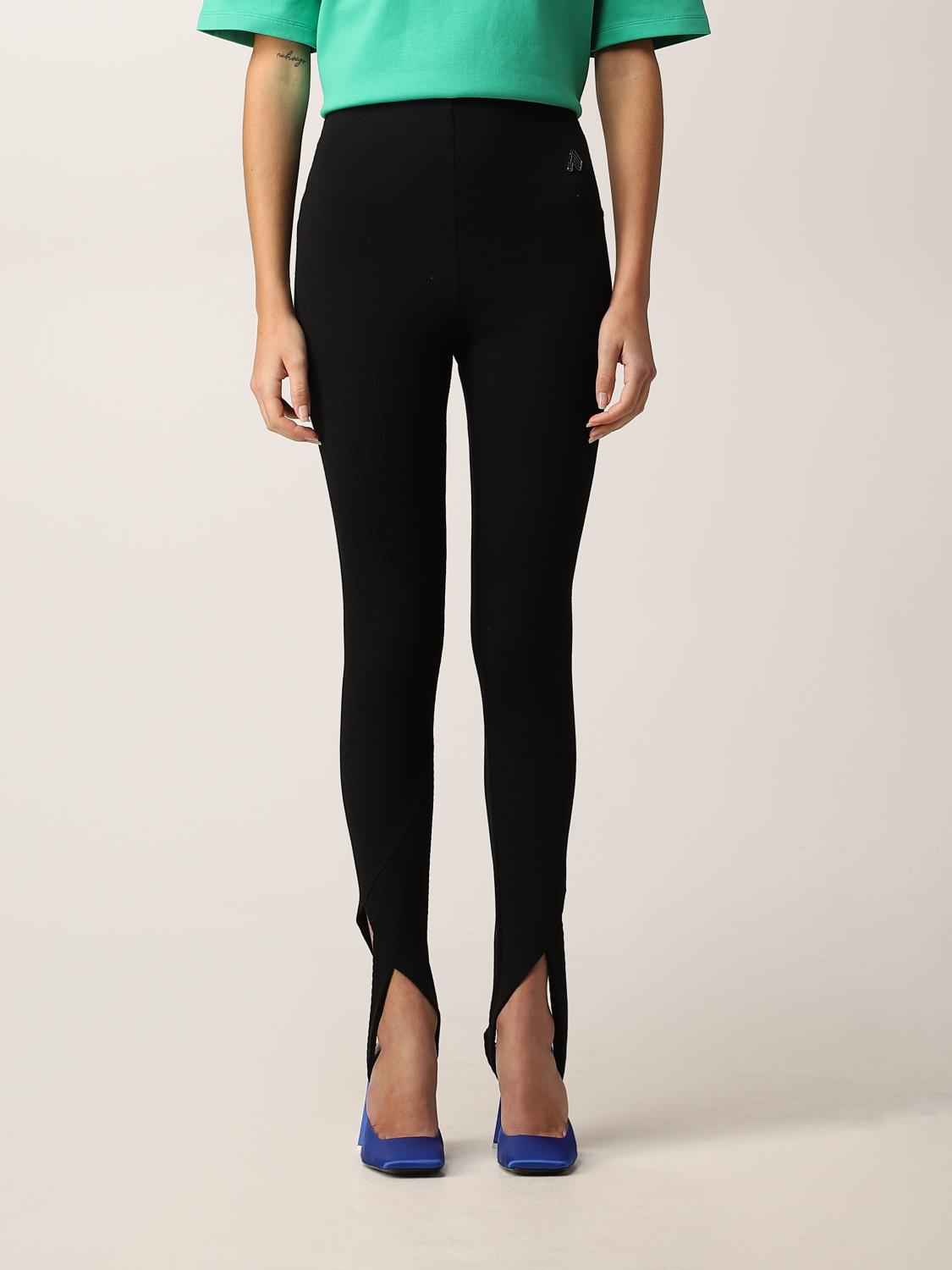 THE ATTICO: Leggings con staffa Jamie - Nero | Pantalone The Attico  221WCP61J019 GIGLIO.COM