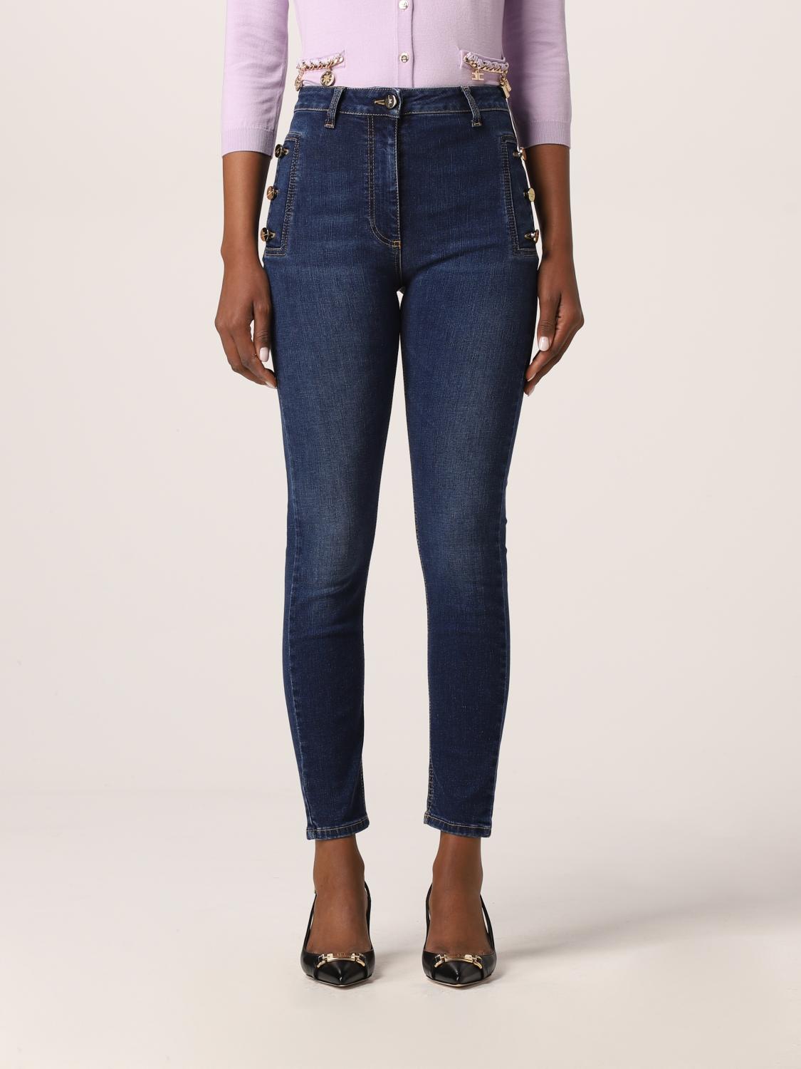 ELISABETTA FRANCHI: skinny jeans - Denim | Jeans Elisabetta Franchi PJ39S  GIGLIO.COM