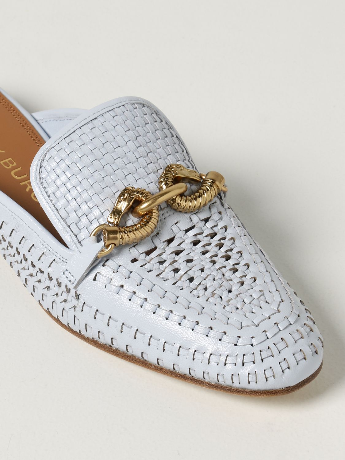 Flat shoes Tory Burch: Jessa Tory Burch sabots in woven leather blue 4
