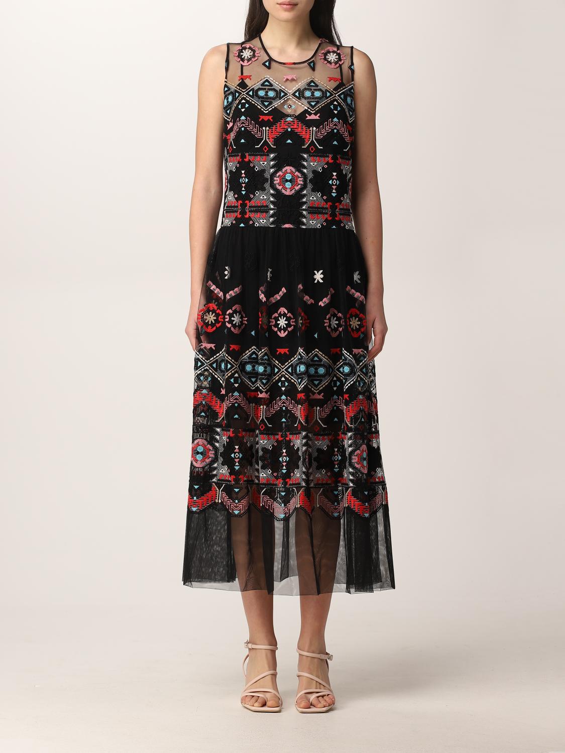 ERMANNO SCERVINO: Abito in tulle con ricamo etnico - Fantasia | Abito  Ermanno Scervino D402Q319DXI GIGLIO.COM
