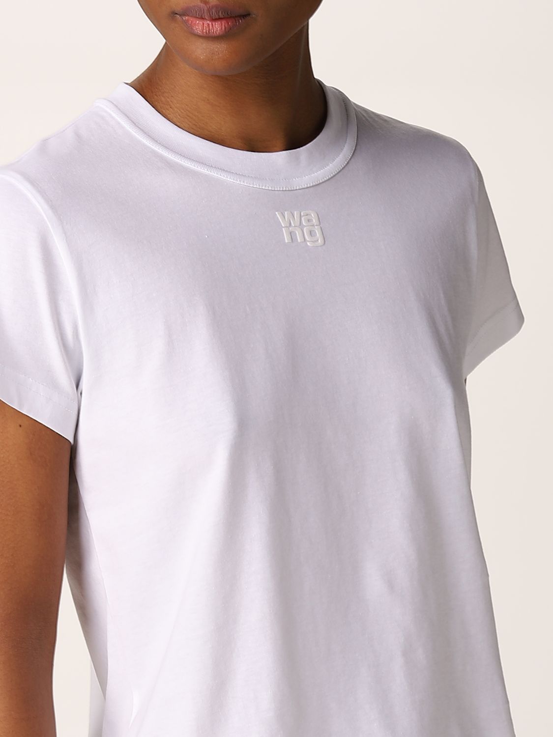 ALEXANDER WANG: basic Alexander - t-shirt logo at | online White 4CC3211282 Wang t-shirt