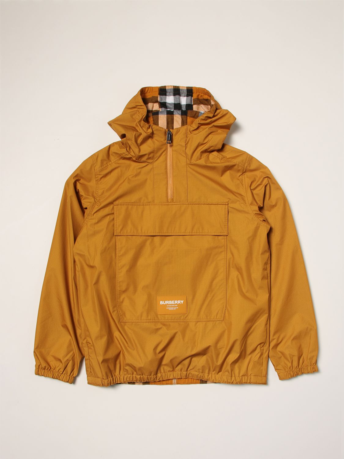 Jacket Burberry: Burberry reversible nylon jacket with tartan lining gold 1