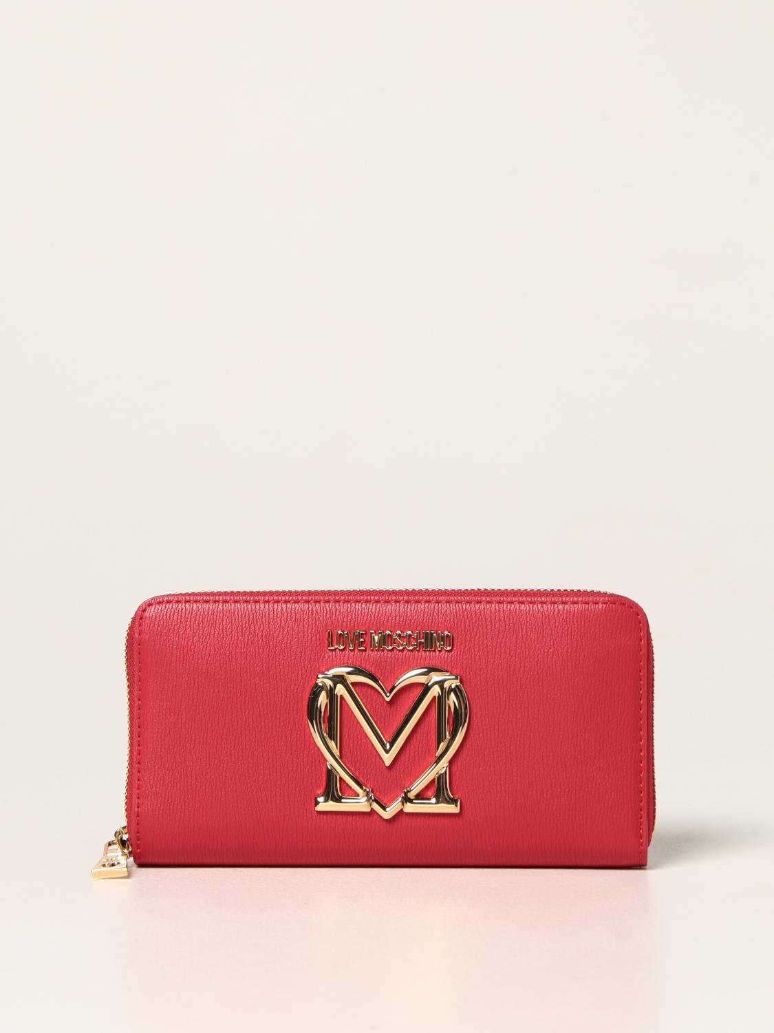 LOVE MOSCHINO wallet in synthetic leather with logo Red Love