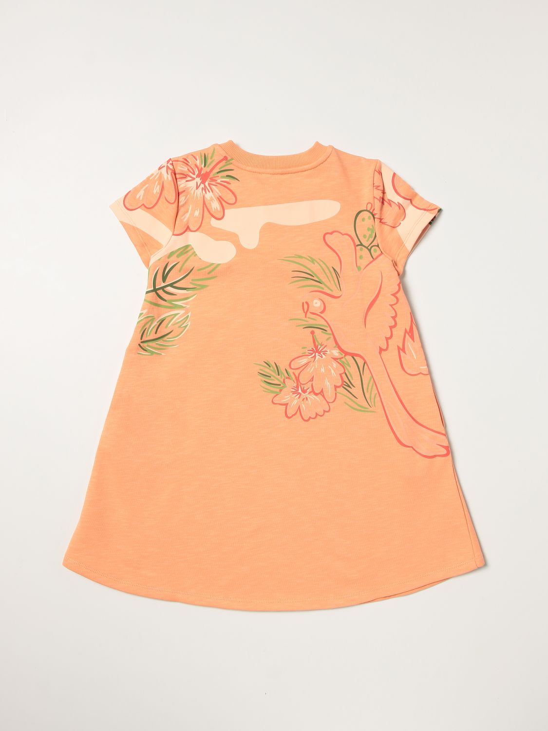 Dress Kenzo Junior: Kenzo Junior t-shirt dress with Kenzo logo orange 2