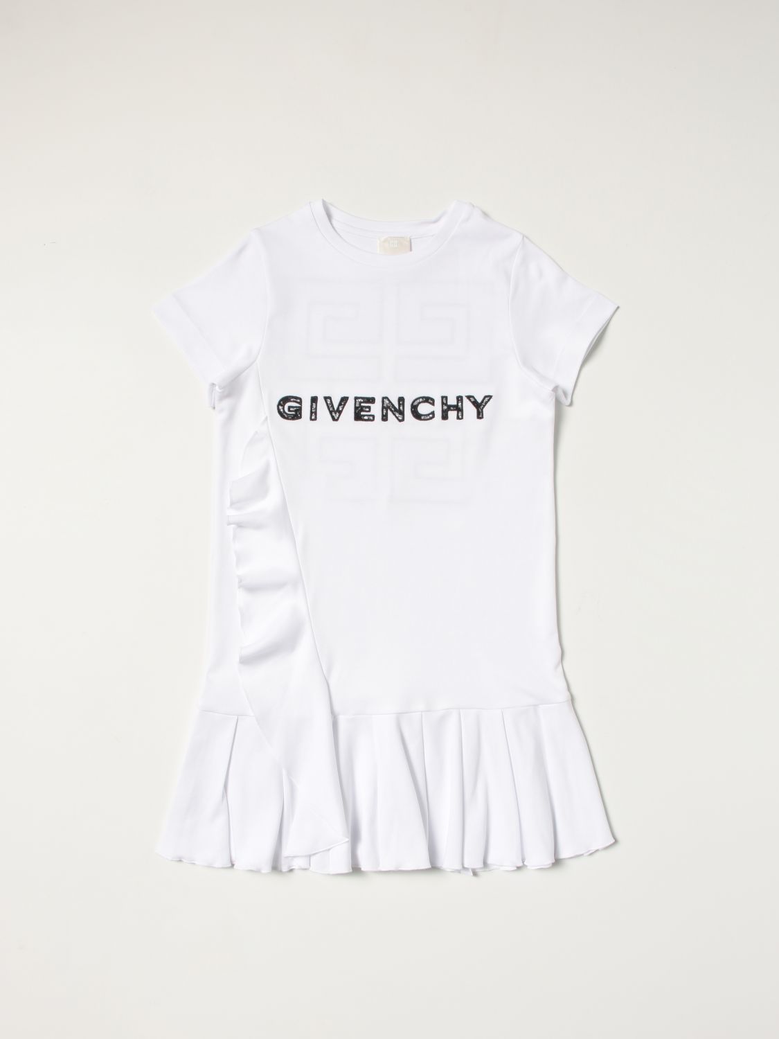 Abito Givenchy: Abito Givenchy in cotone con logo 4G bianco 1
