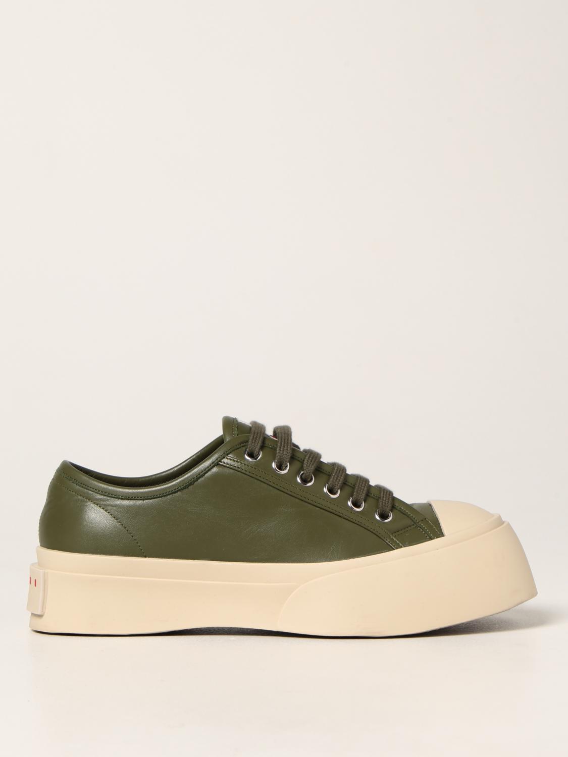 leather chunky trainers