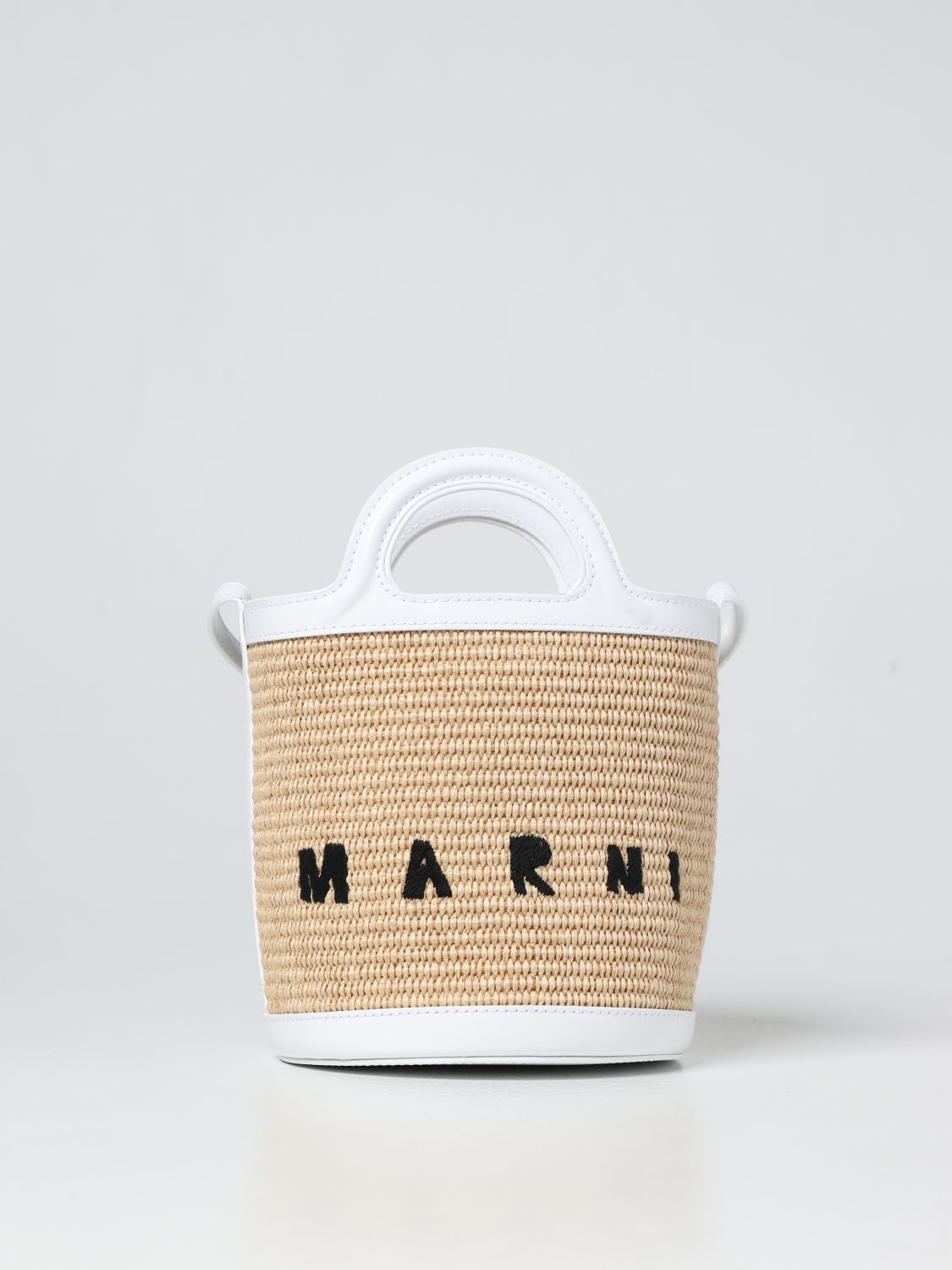 MARNI: Tropicalia raffia and leather bag - White | Marni mini bag ...