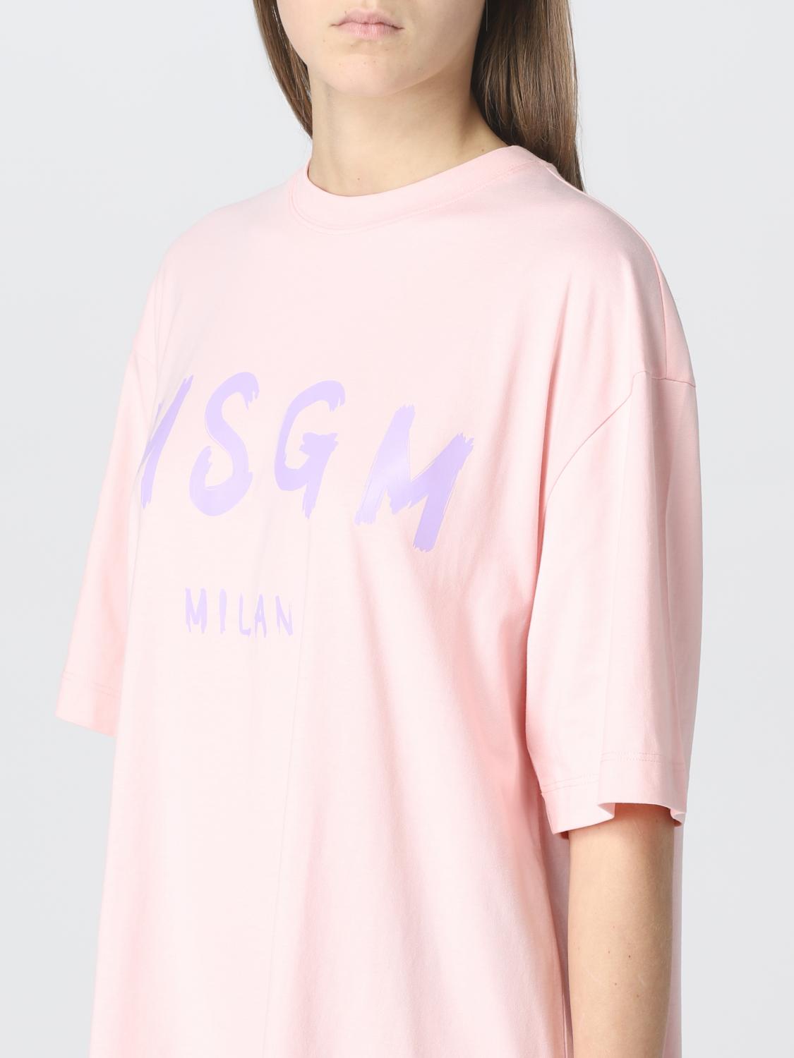 women's pink t shirt dress