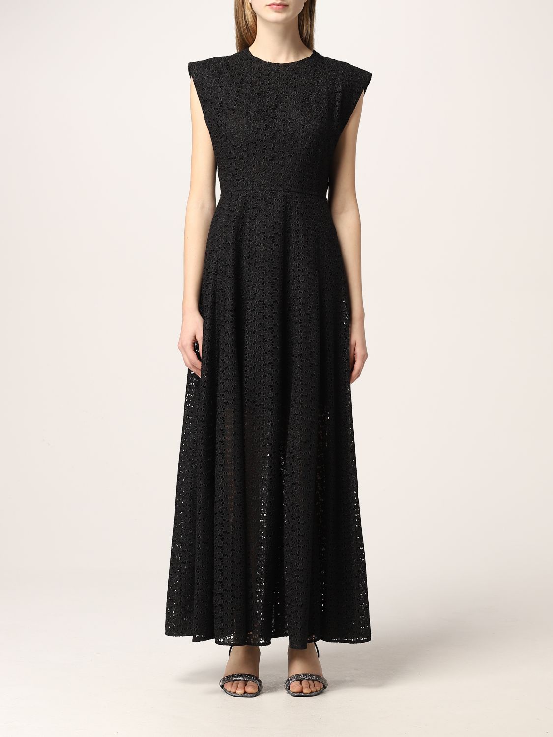 Dress Philosophy Di Lorenzo Serafini: Philosophy Di Lorenzo Serafini dress with floral embroidery black 1