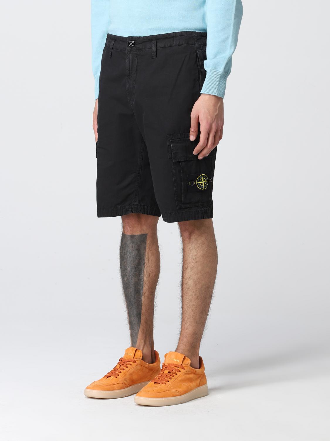 Interpunctie Uitdaging boog STONE ISLAND: cargo bermuda shorts in cotton - Black | Stone Island short  L11WA online on GIGLIO.COM